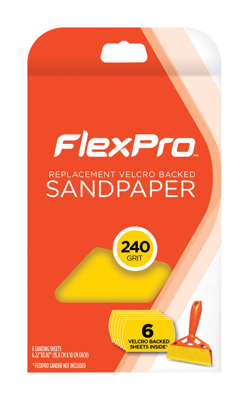 FlexPro  6 in. L 240 Grit Abrasive Mineral  Sandpaper  6 pk