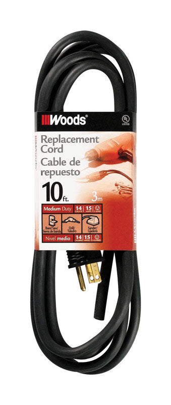 Woods 14/3 SJEW 125 V 10 ft. L Replacement Power Cord