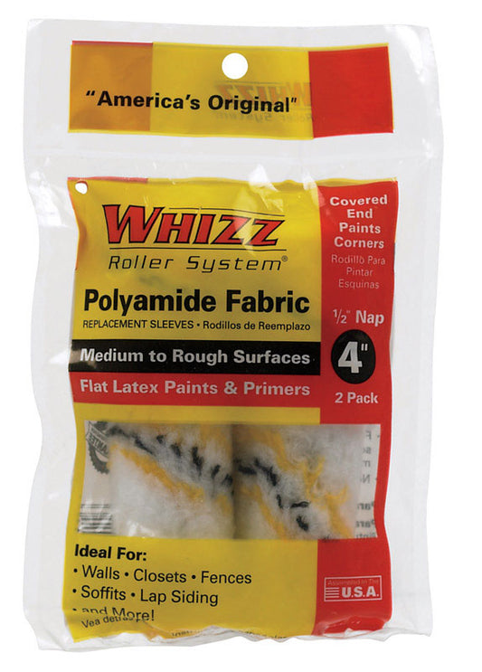 Whizz Polyamide Fabric 4 in. W X 1/2 in. Mini Paint Roller Cover 2 pk
