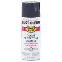 Rust-Oleum Stops Rust Gloss Deep Slate Spray Paint 12 oz. (Pack of 6)