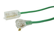 Woods 64600801 8' Green Fabric Cube Tap Extension Cord