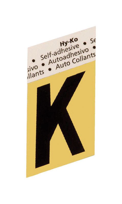 Hy-Ko 1-1/2 in. Black Aluminum Letter K Self-Adhesive 1 pc. (Pack of 10)
