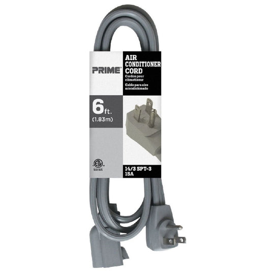 Prime Indoor 6 ft. L Gray Extension Cord 14/3 SPT-3