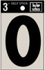Hy-Ko 3 in. Black Vinyl Letter O Self-Adhesive 1 pc. (Pack of 10)