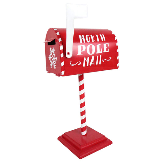 Celebrations North Pole Mailbox Christmas Decoration Red/White Iron 15.75 in. 1 pk (Pack of 4)