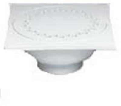 Drain, Bell Trap, Schedule 40 PVC , Hinged Cover, 9 x 9-In.