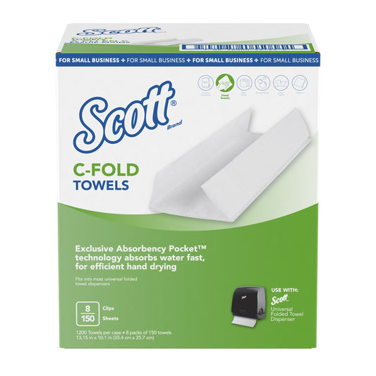 Scott C-Fold Towels 150 sheet 1 ply 8 pk