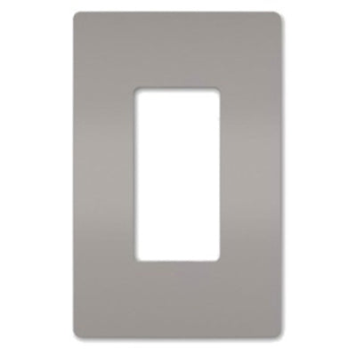 Radiant Wall Plate, Screwless, Polycarbonate, 1 Gang, Gray (Pack of 6)