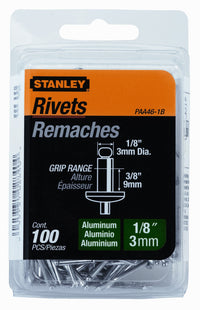 Stanley Hand Tools Paa46-1b 1/8 X 3/8 Aluminum Rivets 100 Count