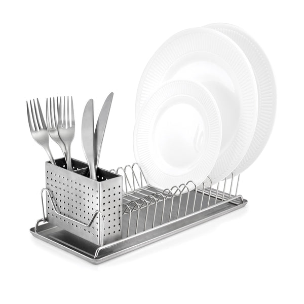Polder 5 in. L X 14 in. W X 6.5 in. H Silver Stainless Steel Dish Rack