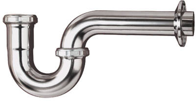 Sink P-Trap, Less Clean Out, Chrome-Plated, 1-1/2 x 1-1/2-In.