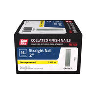 Grip-Rite 2 in. 16 Ga. Straight Strip Electro Galvanized Finish Nails 2500 pk