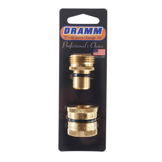 Dramm Brass Threaded Heavy-Duty Quick Connector Hose Adapter 3/4 Dia. in.