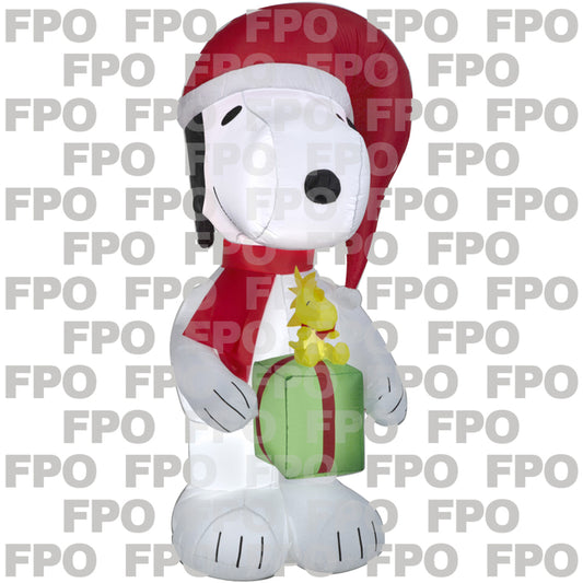Gemmy  Airblown  Peanuts  Snoopy and Woodstock with Present  Inflatable