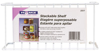 Homz  5.75 in. H x 5.25 in. W x 11.125 in. L Satin Nickel  White  Stackable Shelf