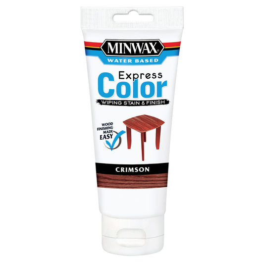 Minwax Express Color Semi-Transparent Crimson Water-Based Acrylic Wiping Stain And Finish 6 Oz.