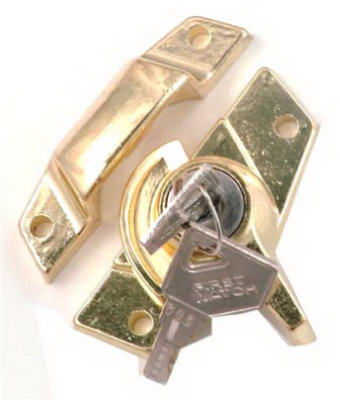 Window Sash Lock, Keyed, Polished Brass (Pack of 5)