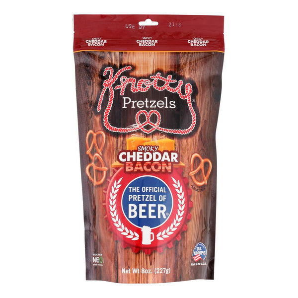Knotty Pretzels - Pretzels Smky Ched Bacon - Case of 12-7.5 OZ