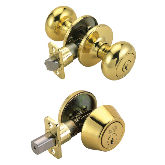 Design House Cambridge Polished Brass Entry Knobs 1-3/4 in.