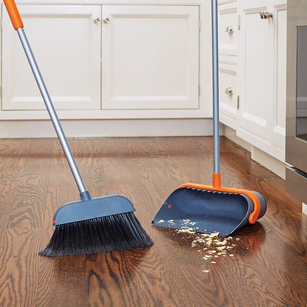 Casabella Upright Broom and Dustpan Set for Cleaning and Sweeping