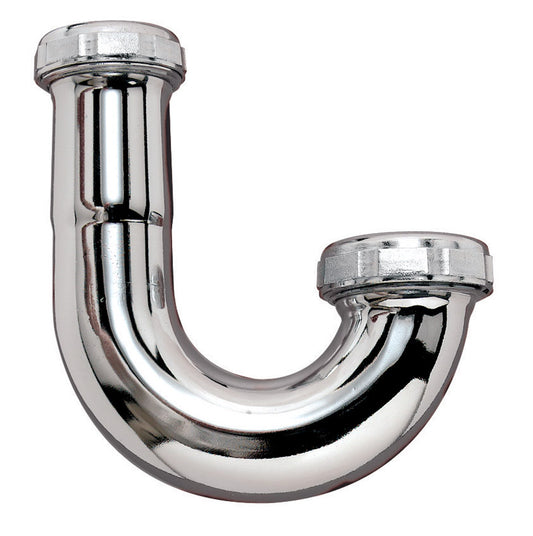 Keeney  1-1/2 in. Dia. Chrome Plated  Brass  J Bend