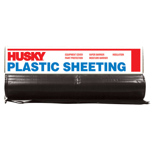 Husky Plastic Sheeting 6 mil T X 10 ft. W X 100 ft. L Polyethylene Black 1