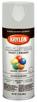 Krylon ColorMaxx Gloss Almond Paint + Primer Spray Paint 12 oz (Pack of 6)