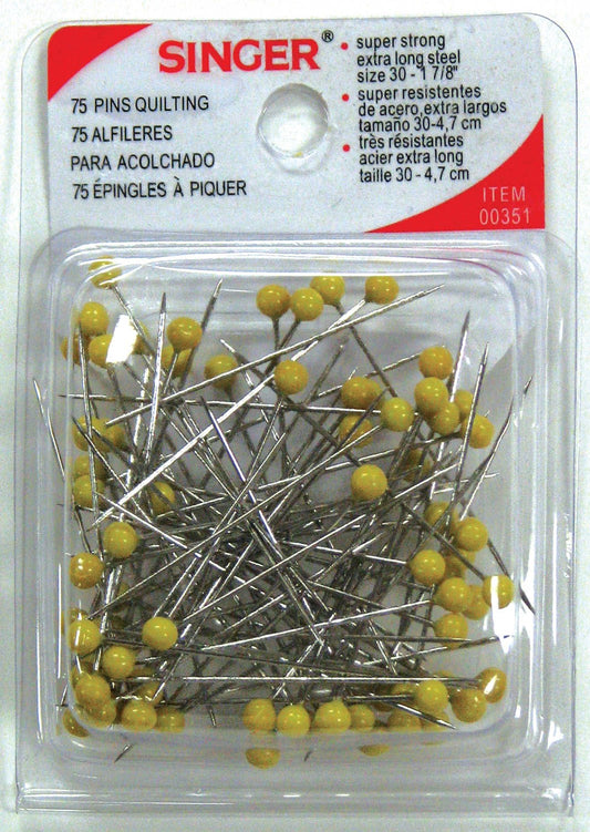 Singer 00351 Yellow Quilting Pins 75 Count
