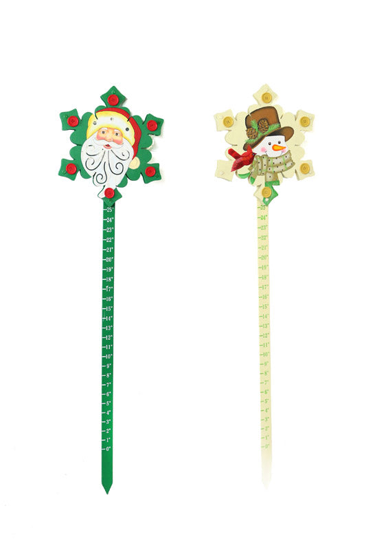 Alpine LED Snowflake Snowmeter Stake Christmas Decoration Assorted Wood 1 pk (Pack of 12)