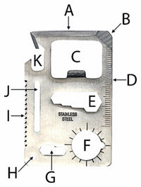 Survival Card Tool, Silver (Pack of 4)