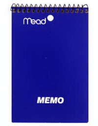 Wirebound Memo Book, College Rule, 4 x 6-In., 40 Sheets, Assorted Colors (Pack of 12)