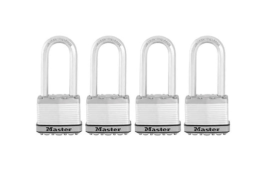 Master Lock 2 in. W Steel Dual Ball Bearing Locking Padlock 4 pk Keyed Alike