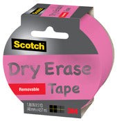 Scotch 1905R-DE-PNK 1.88" X 5 Yd Pink Dry Erase Tape