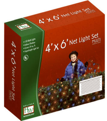 Christmas Net Light Set, Multi-Color, 150-Ct. 4 x 6-Ft.