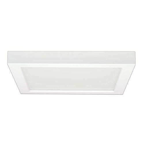Luminaria LED Satco de 18,5 vatios y 9" para montaje empotrado; 3000 K; forma cuadrada; acabado blanco; 120-277 voltios