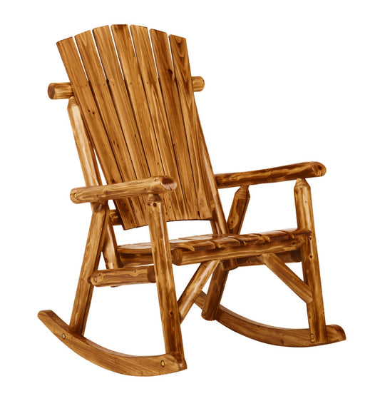 Jack Post Northwood Brown Wood Frame Log Rocking Chair