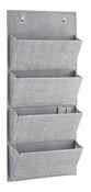 InterDesign 04583 13" X 28.5" Gray 4-Pocket Fabric Hanging Organizer                                                                                  