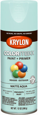 COLORmaxx Spray Paint + Primer, Matte Aqua, 12-oz.