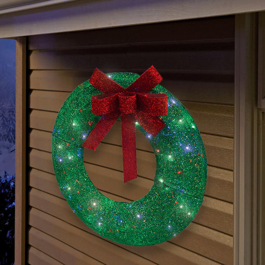 Sylvania  Illuminet  LED  Green  Wreath  Christmas Decor