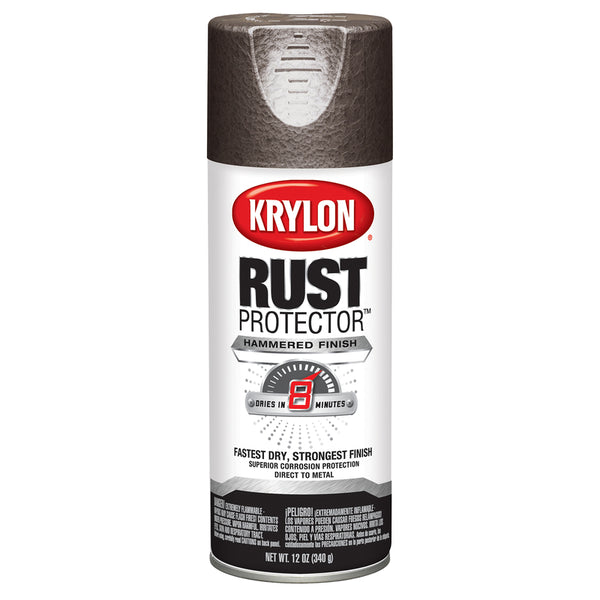 Pintura en aerosol protectora contra el óxido de Krylon, marrón martillado, 12 oz (paquete de 6)
