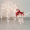 Celebrations LED White 24 in. 3D Wire Deer with Red Plaid Bow Yard Decor