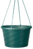 Akro Mils HSI10008B66 10" Green Euro Hanging Baskets With Attached Saucers (Pack of 12)