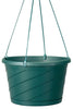 Akro Mils HSI10008B66 10" Green Euro Hanging Baskets With Attached Saucers (Pack of 12)