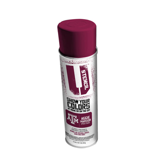 U-Stencil Matte Aggie Maroon Spray Paint 17 oz. to All Natural Surfaces (Pack of 6)