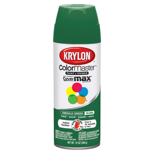 Pintura en aerosol verde esmeralda brillante ColorMaster de Krylon, 12 oz (paquete de 6)