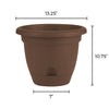 Bloem Lucca 10.8 in. H X 12 in. D Plastic Planter Chocolate (Pack of 6)