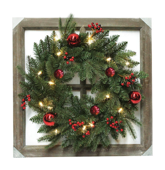 Celebrations Prelit Green Wreath 24 in. Dia. Warm White (Pack of 3)