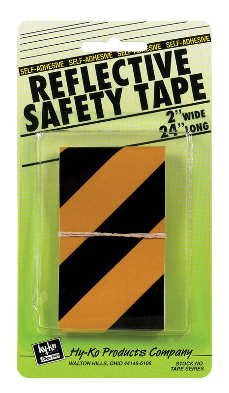 Hy-Ko 24 in. Rectangle Black/Yellow Reflective Safety Tape 5 pk (Pack of 5)