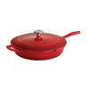 12 in Enameled Cast-Iron Series 1000 Covered Skillet - Gradated Red