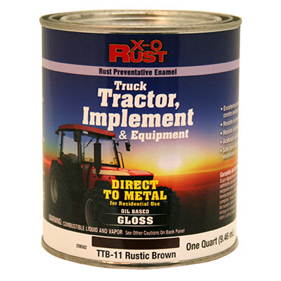 Rust-Preventative Paint & Primer, Direct to Metal, Truck, Tractor, Implement & Equipment, Rustic Brown, 1-Qt.